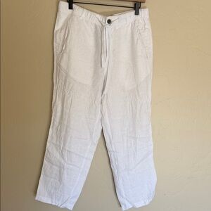 Tasso Elba Men's White Linen Chinos